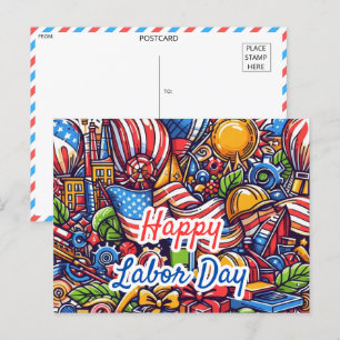 Feierliche Feierlichkeiten zum Festtag der Arbeit Postkarte
