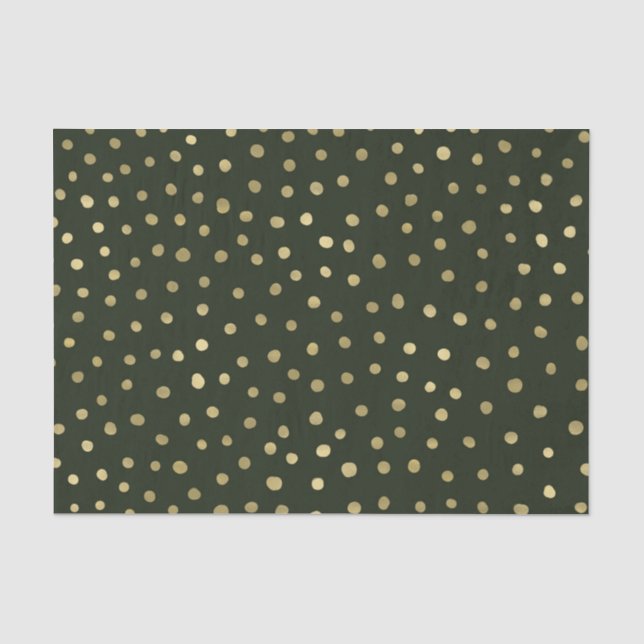 Feierliche Feierlichkeiten zum Green & Gold Snow Seidenpapier (Vorderseite)