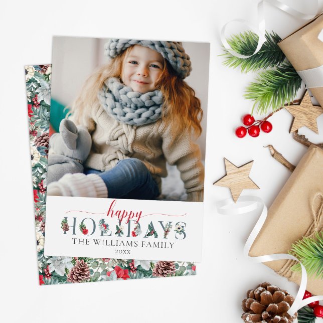 Feierliche Feiertage Blumengrüße Karte (Von Creator hochgeladen)