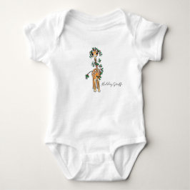 Feierliche Feiertage Giraffe mit Holly Garland Baby Strampler