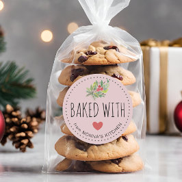 Feierliche Feiertage Grüne gebacken mit Liebe Runder Aufkleber