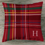 Feierliche Feiertage karierte Weihnachts-Monogramm Kissen<br><div class="desc">Das festliche Rot mit Karos aus der Marine, Grün, Gelb und Weiß macht dieses Kissen zu einem perfekten Urlaubsstil. Fügen Sie eine personalisierte mit Monogramm Touch mit einem Initial hinzu. Dieses Weihnachtskissen macht ein tolles Geschenk - für sich selbst oder andere! Ideal für Neuvermählte, Hostessen, Familie und mehr. Koordiniert auch...</div>