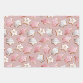 Feierliche Feiertage Latte mit Keksverpackungspapi Geschenkpapier Set