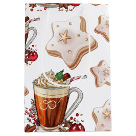 Feierliche Feiertage Latte mit Keksverpackungspapi Mittlere Geschenktüte