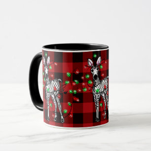 Feierliche Feiertage Zebra karierte Schwarzlichter Tasse