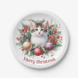 Feierliche Feline im Kraut 5 - Pappteller