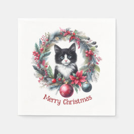 Feierliche Feline im Urlaubskranz 6 - Serviette
