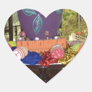 Feierliche Feste Springtime Osterfarbene Eizellen Herz-Aufkleber