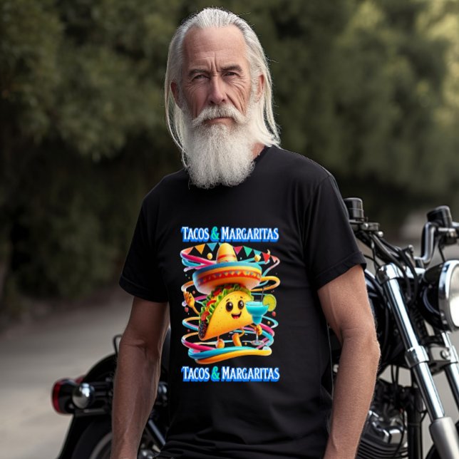 Feierliche Fiesta Flavors tacos und Margaritas T-Shirt (Von Creator hochgeladen)