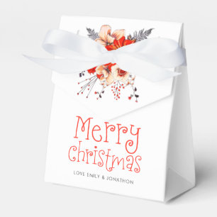 Feierliche florale Whimsical Names Frohe Weihnacht Geschenkschachtel