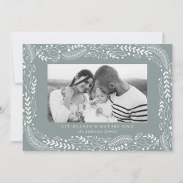 Feierliche Folge | Frost Blue Holiday Foto Card Feiertagskarte