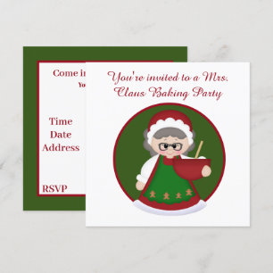 Feierliche Frau Claus backen Party Einladung