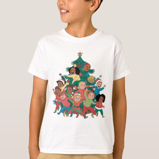 Feierliche Freude: Ein aufregender Baum für Freund T-Shirt (Vorderseite)