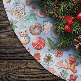 Feierliche Freude: Weihnachts-Cookie Wunderland Polyester Weihnachtsbaumdecke
