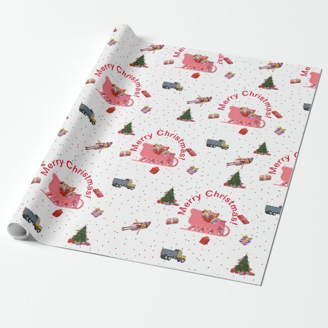 Feierliche Frohe Weihnachten Geschenkpapier (Ungerollt)