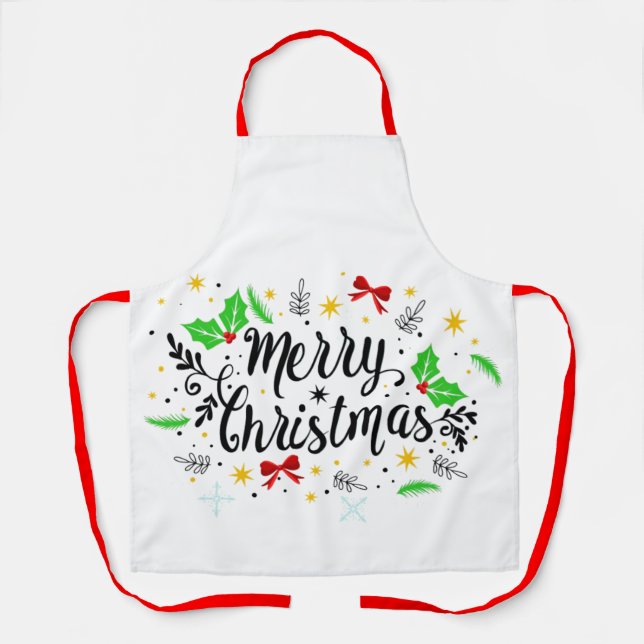 Feierliche Frohe Weihnachten Schürze (Vorderseite)