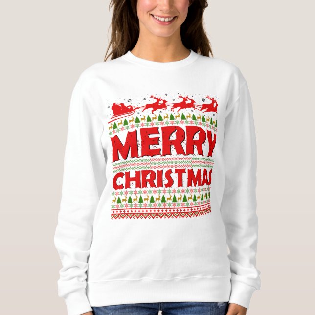 Feierliche Frohe Weihnachten Sweatshirt (Vorderseite)