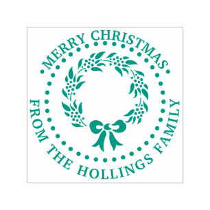 Feierliche Frohe Weihnachts Grußwort Name Permastempel
