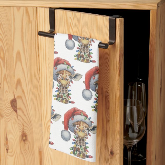 Feierliche Giraffe Geschirrtuch (Drittel gefaltet)