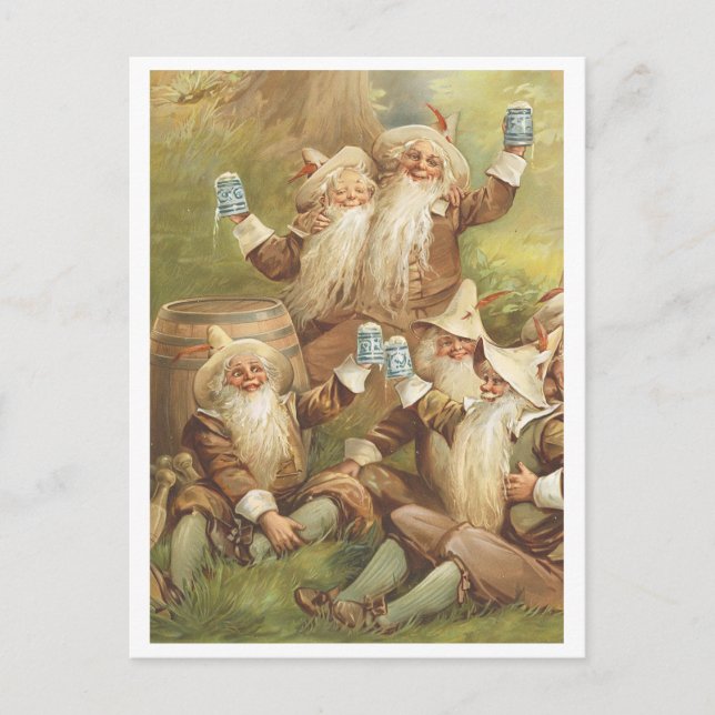 Feierliche Gnomes Postkarte (Vorderseite)