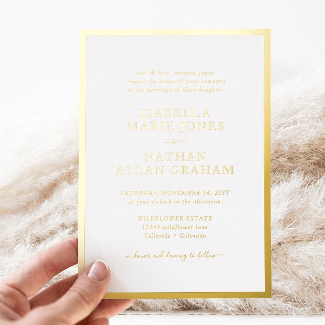 Feierliche Goldhochzeit Folieneinladung (Formal Gold Wedding Foil Invitation by Painted Paperie
)