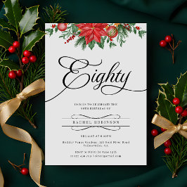 Feierliche Grün Blumenfest 80. Geburtstag Einladung