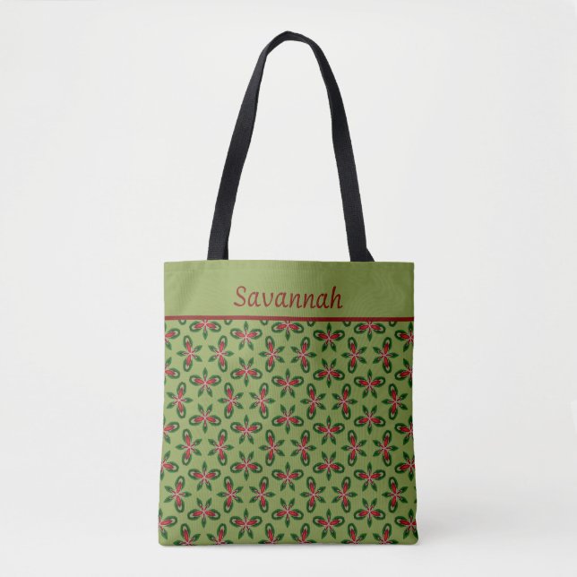Feierliche Grün- und Rothalbtasche Tasche (Vorderseite)