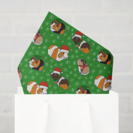Feierliche Guinea Schweine Weihnachten Gemustert Seidenpapier