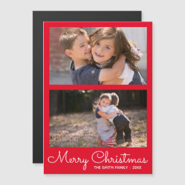 Feierliche Helle Rot 2 Foto Feiertage Collage Magneteinladung