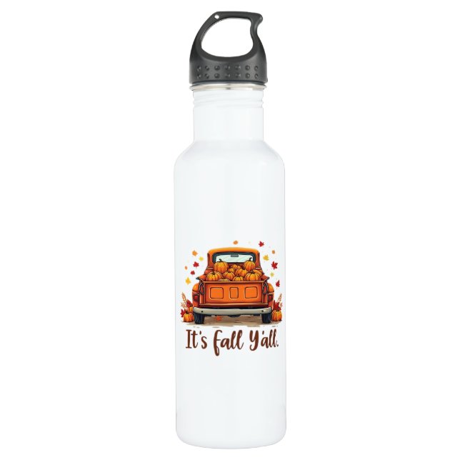 Feierliche Herbsternte Design feiert Herbstmeer Edelstahlflasche (Vorderseite)