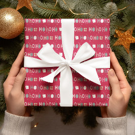 Feierliche Ho Ho Ho Chic Weihnachtsfeiertag Geschenkpapier