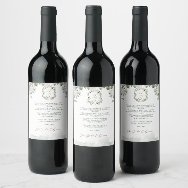 Feierliche Hochzeit Danke, dass Sie Wein geschenkt Weinetikett (Flaschen)