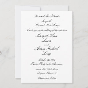 Feierliche Hochzeit Einladung