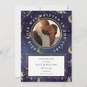 Feierliche Hochzeit im Foto der Sterne Save The Date