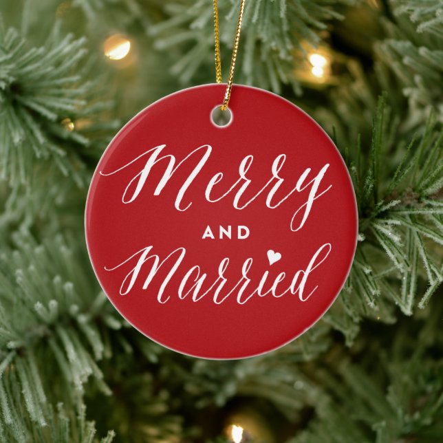 Feierliche Hochzeit mit Verheiratetem Foto Keramik Ornament (Baum)