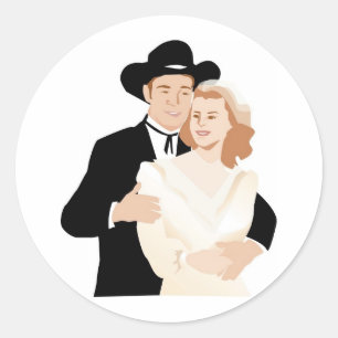 Feierliche Hochzeit Runder Aufkleber