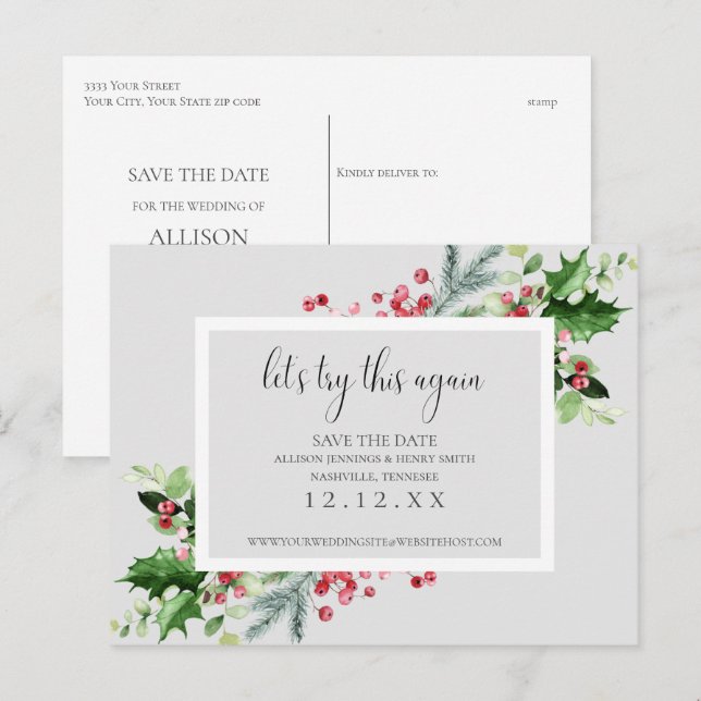 Feierliche Hochzeit verändern die Ankündigung (Vorne/Hinten)