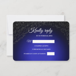 Feierliche Hochzeit Vollmond & Sterne Mitternacht RSVP Karte