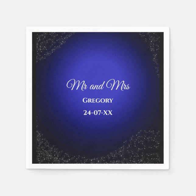 Feierliche Hochzeit Vollmond & Sterne Mitternacht  Serviette (Vorderseite)