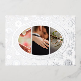 Feierliche Hochzeitsankündigung Save the Date Folieneinladung