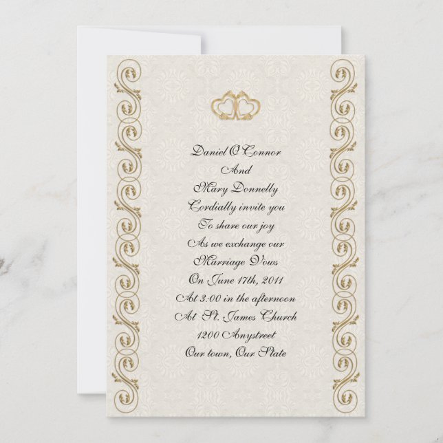 Feierliche Hochzeitseinladung Einladung (Vorderseite)