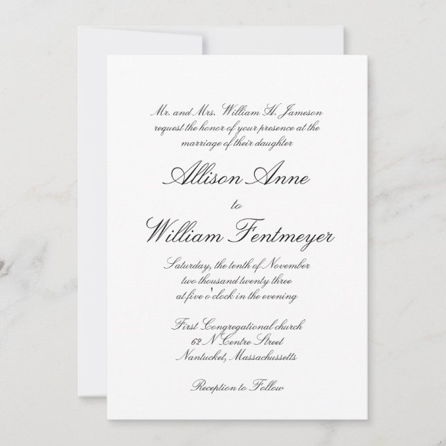 Feierliche Hochzeitseinladungen Einladung (Vorderseite)