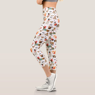 Feierliche Hunde im Urlaubsmuster Sweaters Capri Leggings