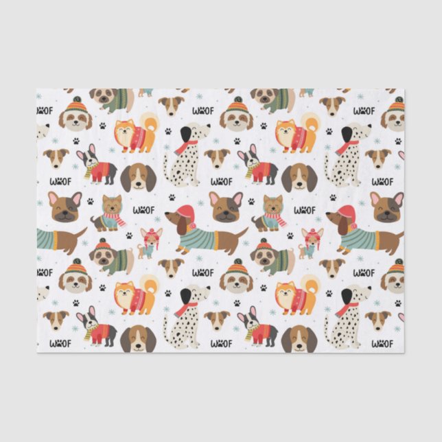 Feierliche Hunde im Urlaubsmuster Sweaters Seidenpapier (Vorderseite)