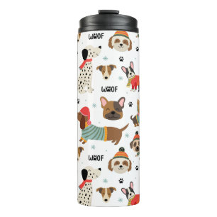Feierliche Hunde im Urlaubsmuster Sweaters Thermosbecher