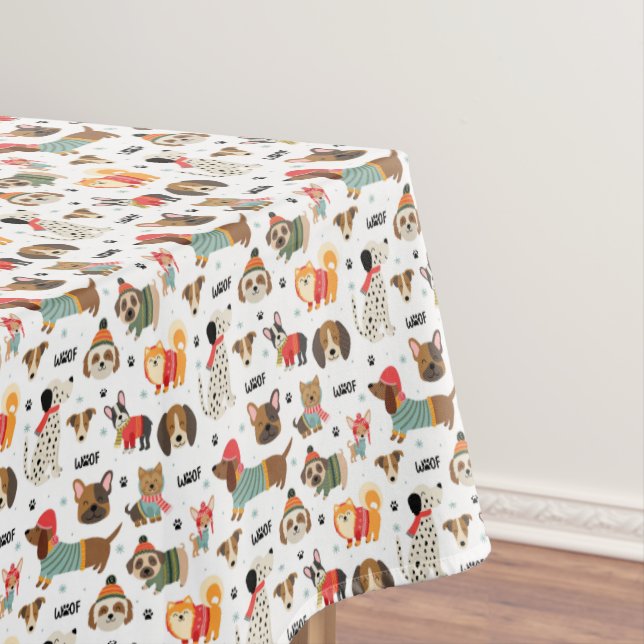 Feierliche Hunde im Urlaubsmuster Sweaters Tischdecke (Beispiel)