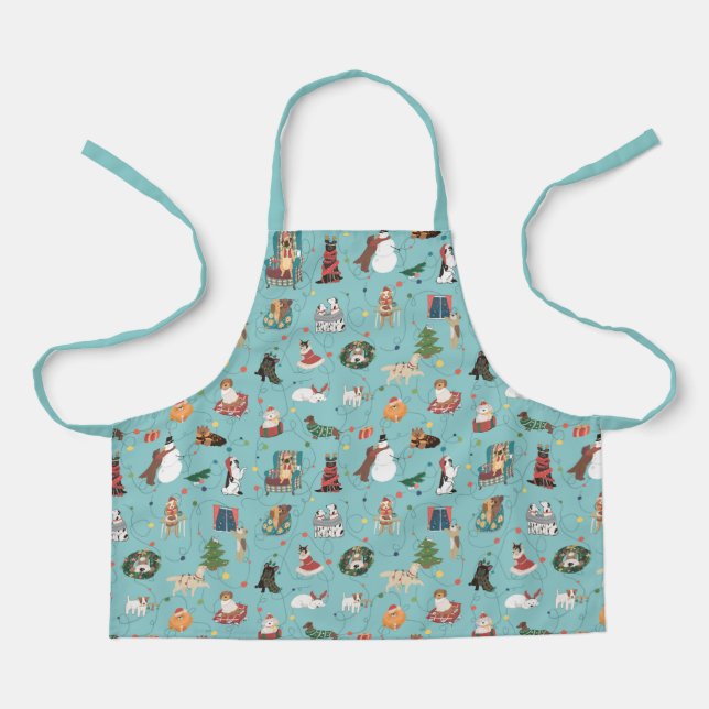 Feierliche Hunde in Weihnachten Sweaters Pattern Schürze (Vorderseite)