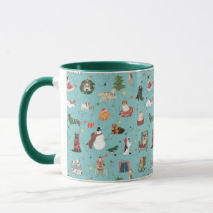 Feierliche Hunde in Weihnachten Sweaters Pattern Tasse