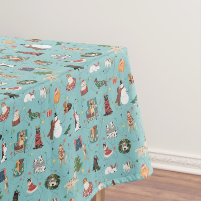 Feierliche Hunde in Weihnachten Sweaters Pattern Tischdecke (Beispiel)