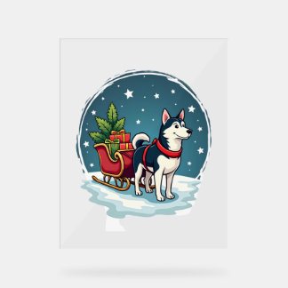 Feierliche Husky-Reise Acrylschild